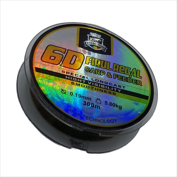 Monofilament fishing line, Regal Fish, 6D, 300 m, diameter 0.19 mm, 5.00 kg, camouflage color